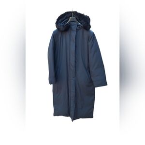 Ralph Lauren Down Puffer Jacket Coat Fur Hooded Long Parka Weatherproof Winter M